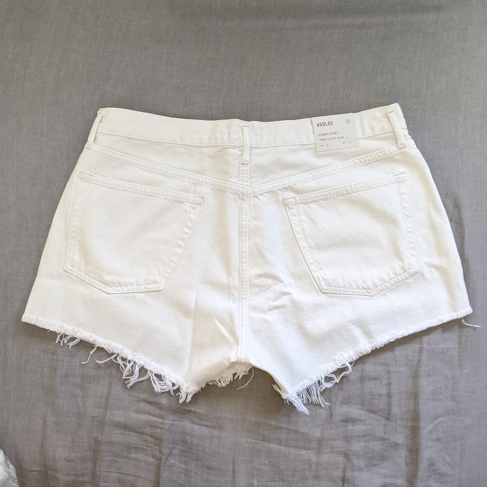 Agolde Parker Jean Shorts Tissue White - Picture 4 of 11